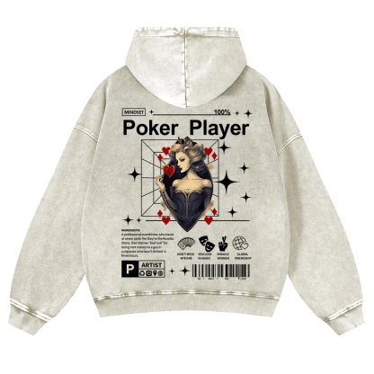 Poker Player  Washed Hoodie wearishow