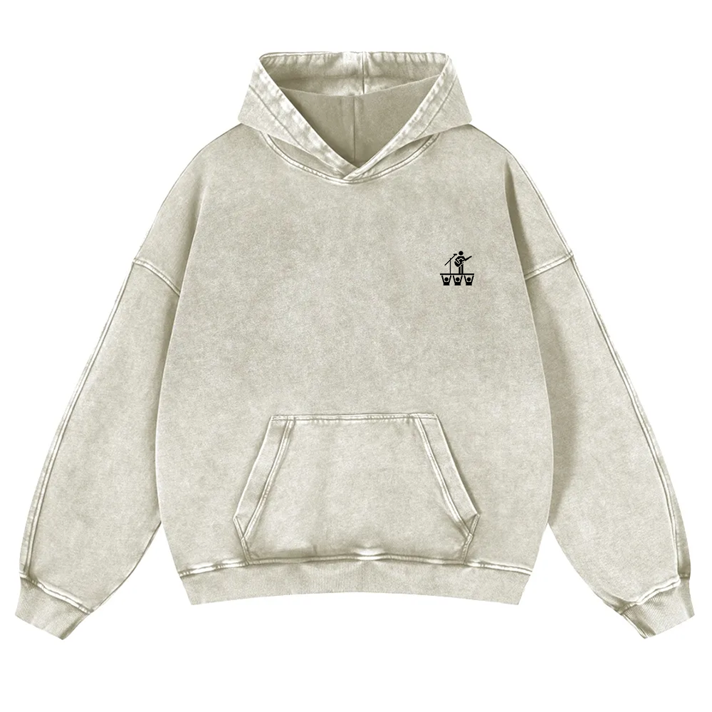 Festival Goer Casual Washed Hoodie wearishow