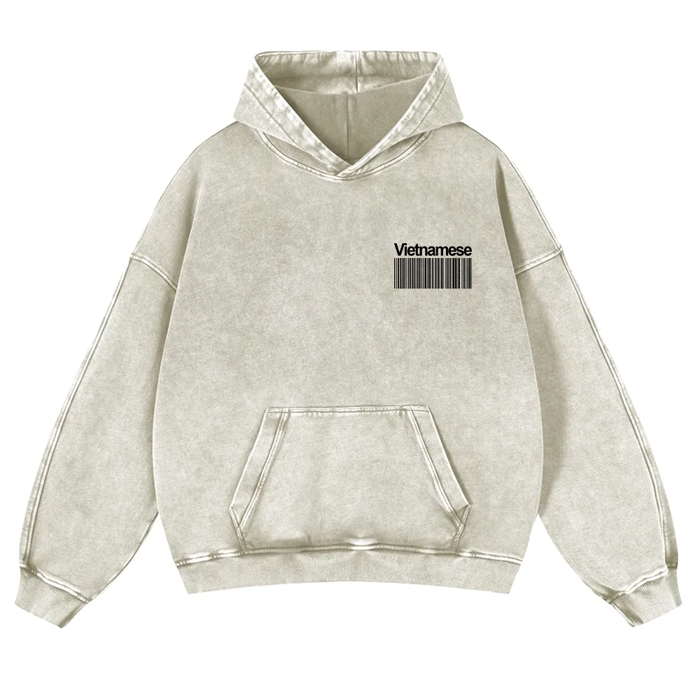 Vietnamese Unisex Fit  Washed Hoodie wearishow