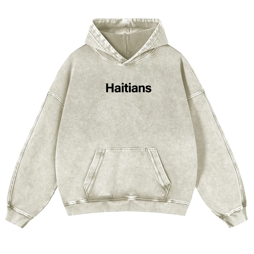 Haitians Unisex Fit  Washed Hoodie wearishow