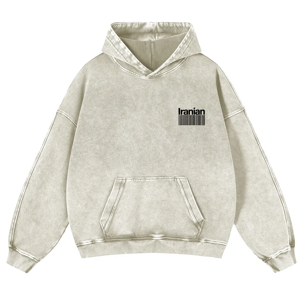 Iranian Unisex Fit  Washed Hoodie wearishow