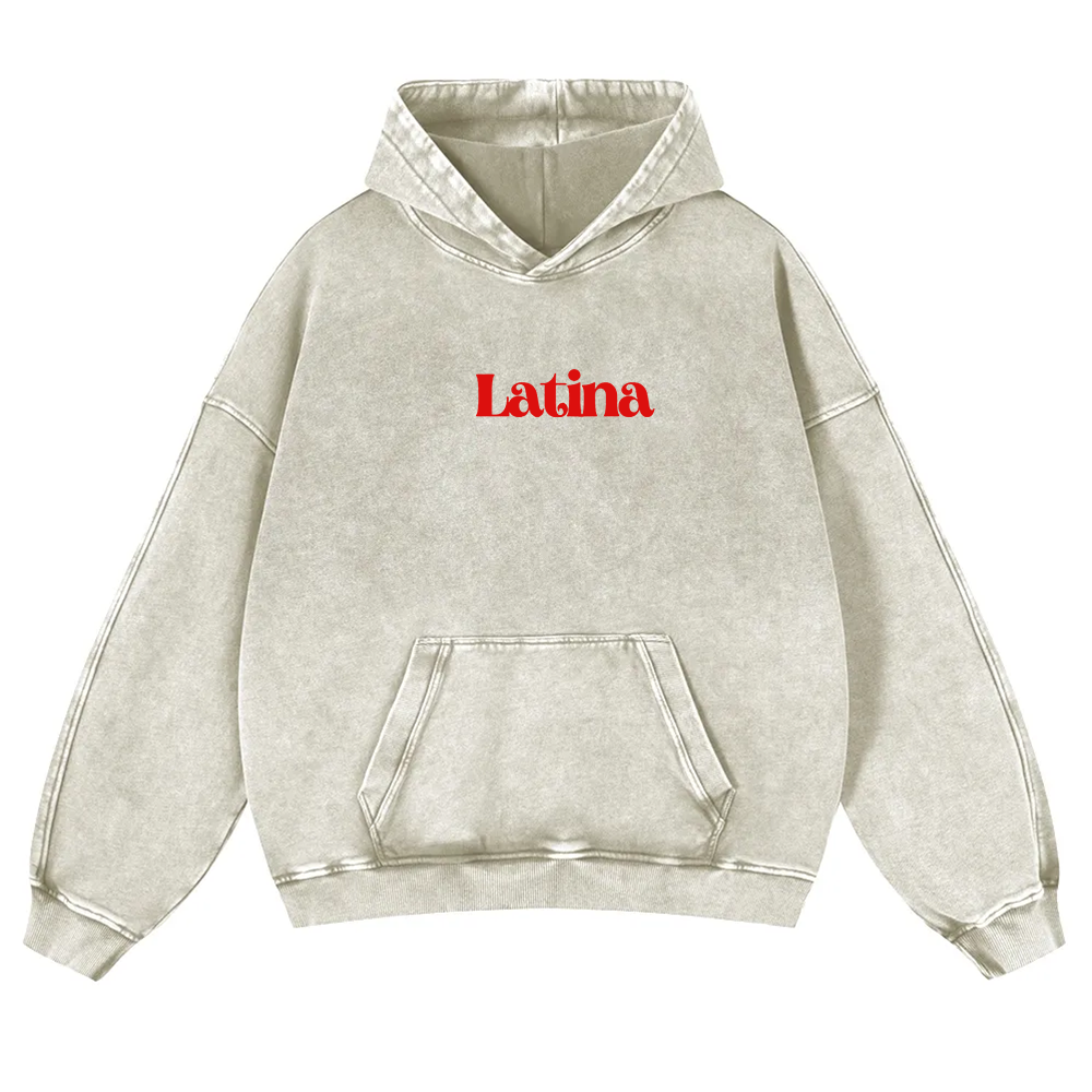 Latina Unisex Fit  Washed Hoodie wearishow