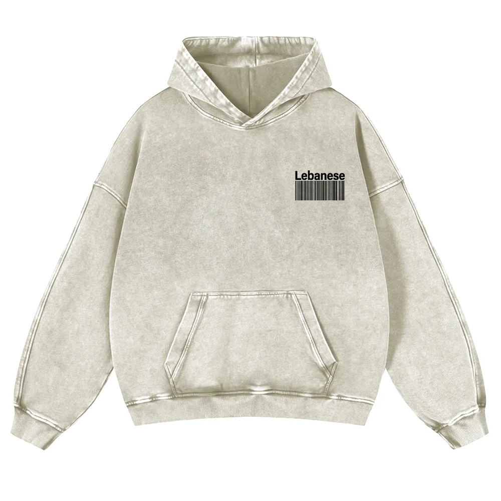 Lebanese Unisex Fit  Washed Hoodie wearishow