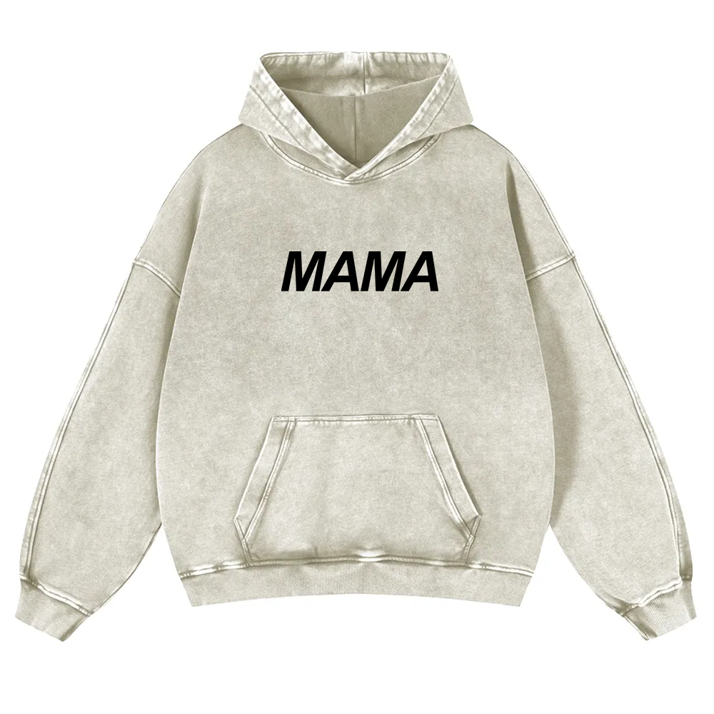 Mama Washed Hoodie wearishow