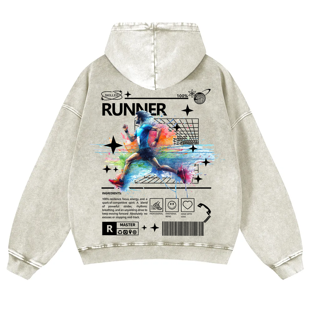 Runner Washed Hoodie wearishow