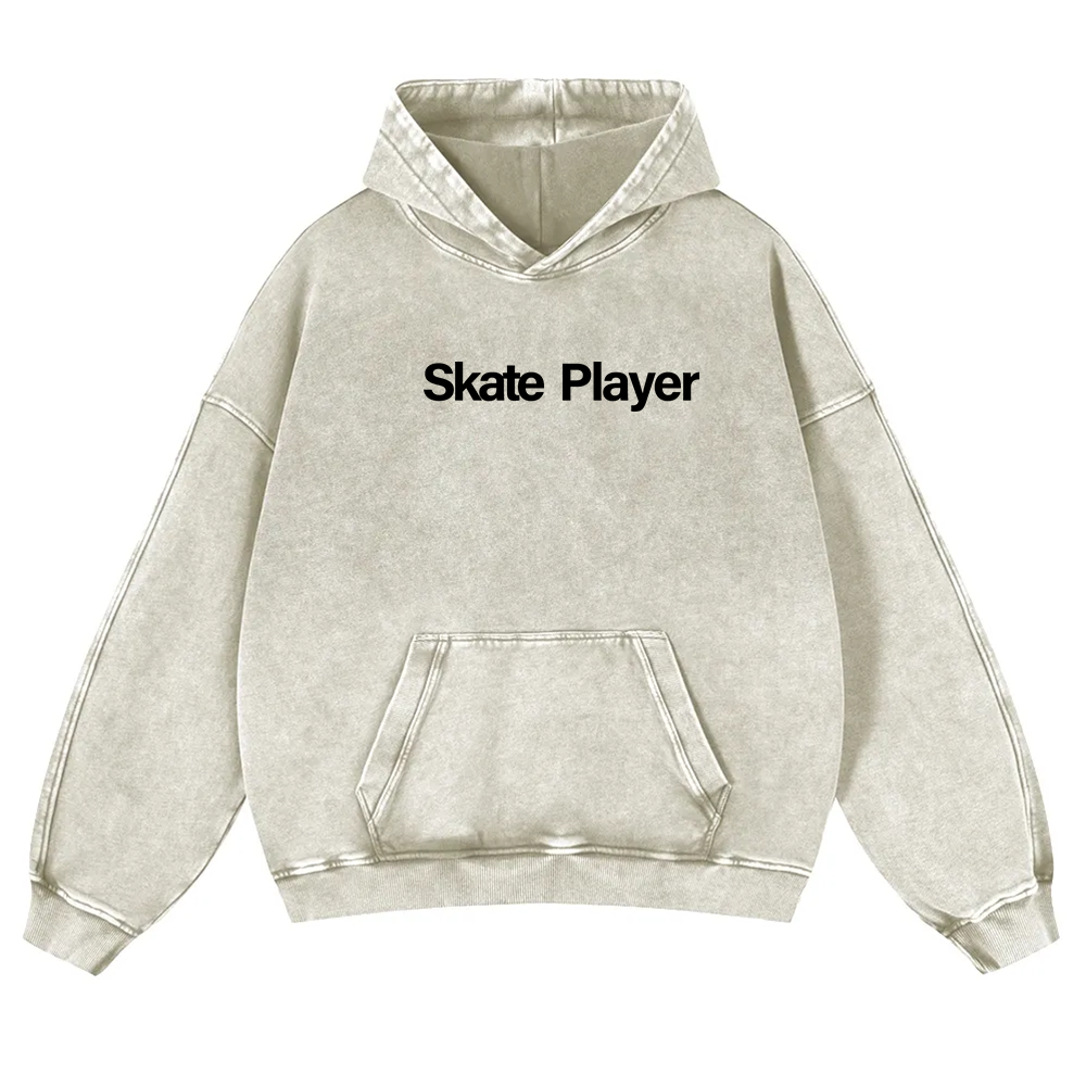 Skate Player  Washed Hoodie wearishow