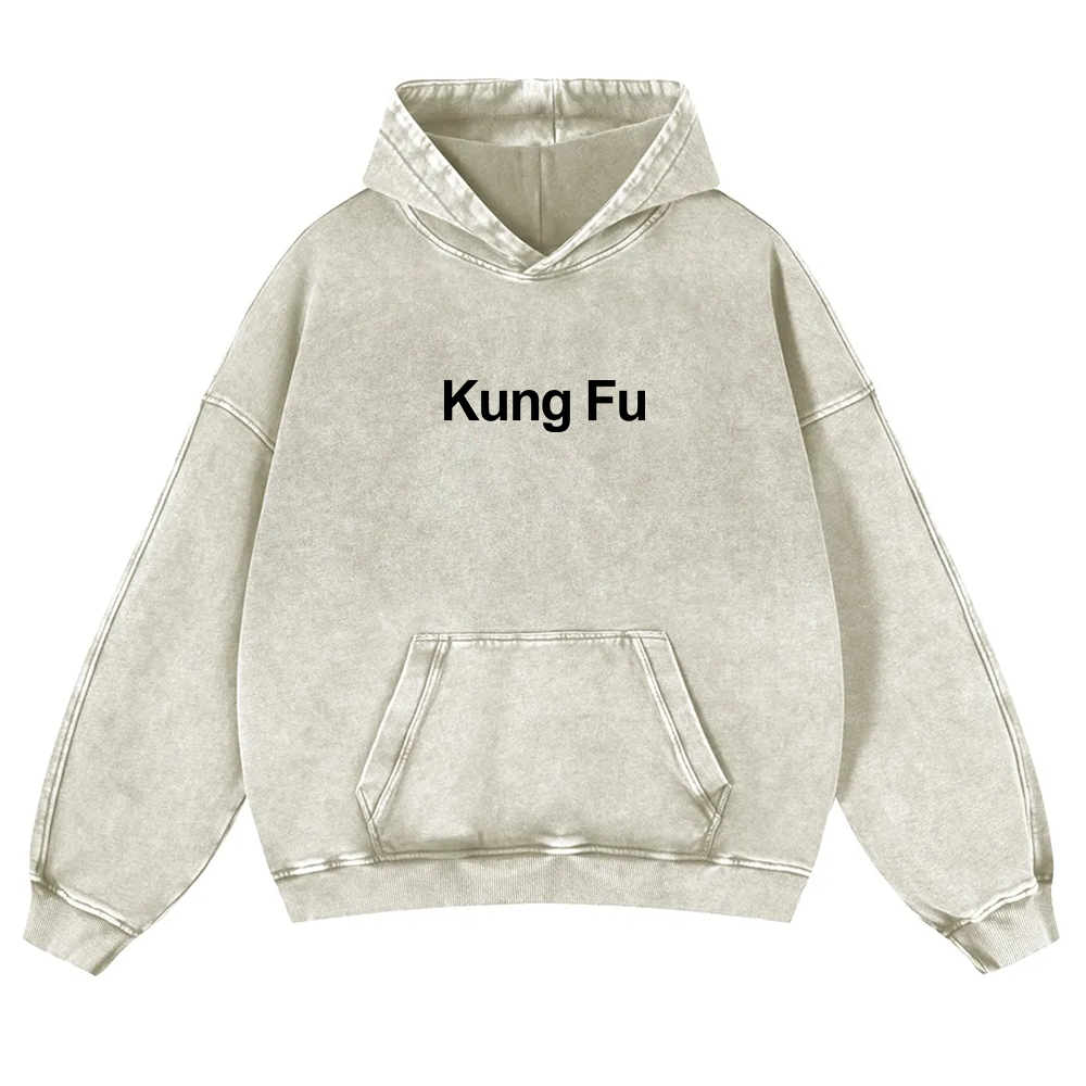 Kung Fu Washed Hoodie wearishow