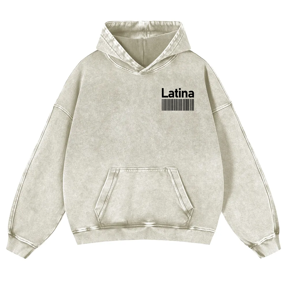 Latina Unisex Fit  Washed Hoodie wearishow