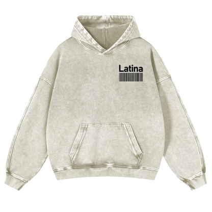 Latina Unisex Fit  Washed Hoodie wearishow