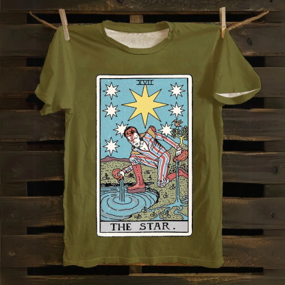Unisex Vintage The Star David Bowie Tarot Card Cotton T-Shirt