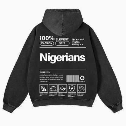 Nigerians Unisex Fit  Washed Hoodie wearishow