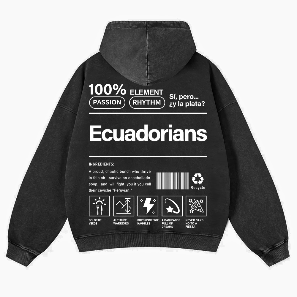 Ecuadorians Unisex Fit  Washed Hoodie wearishow