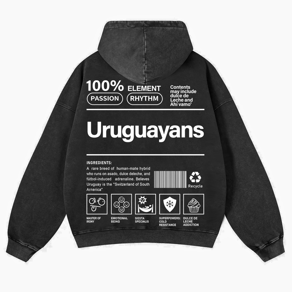 Uruguayans Unisex Fit  Washed Hoodie wearishow