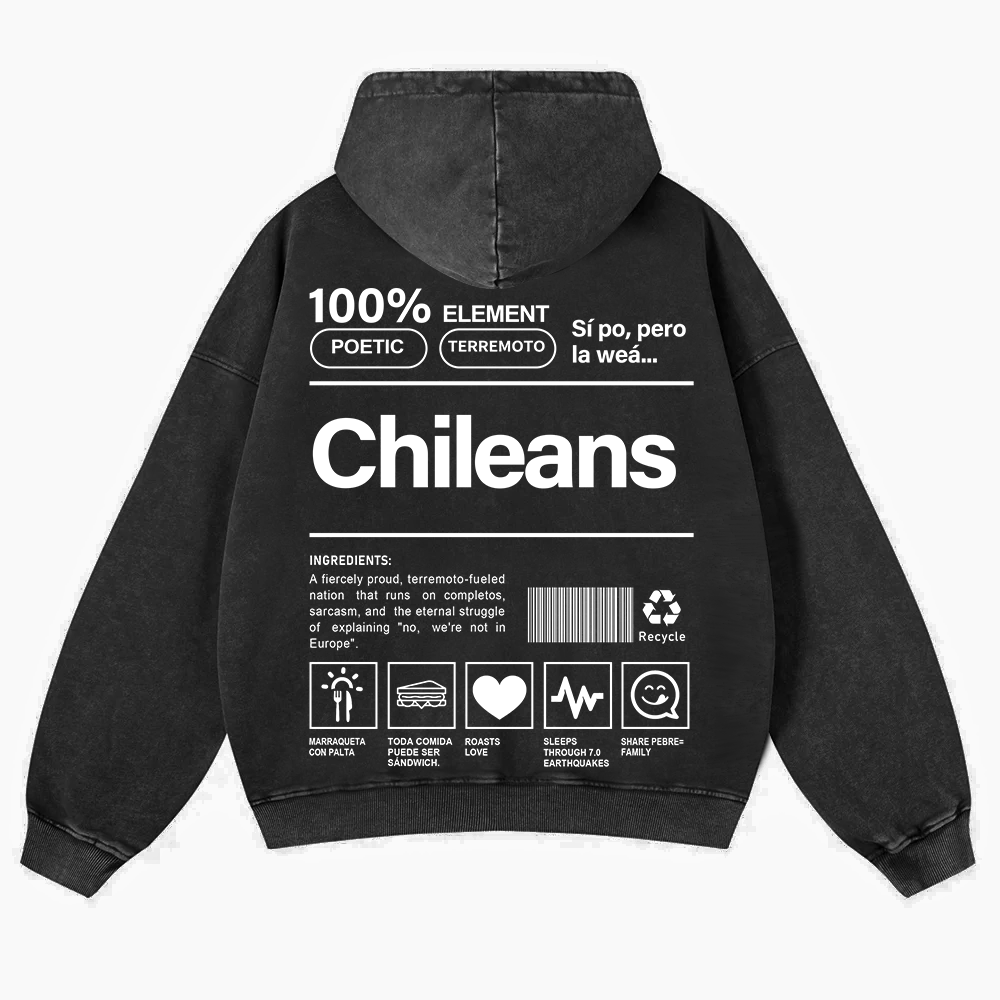 Chileans Unisex Fit  Washed Hoodie wearishow