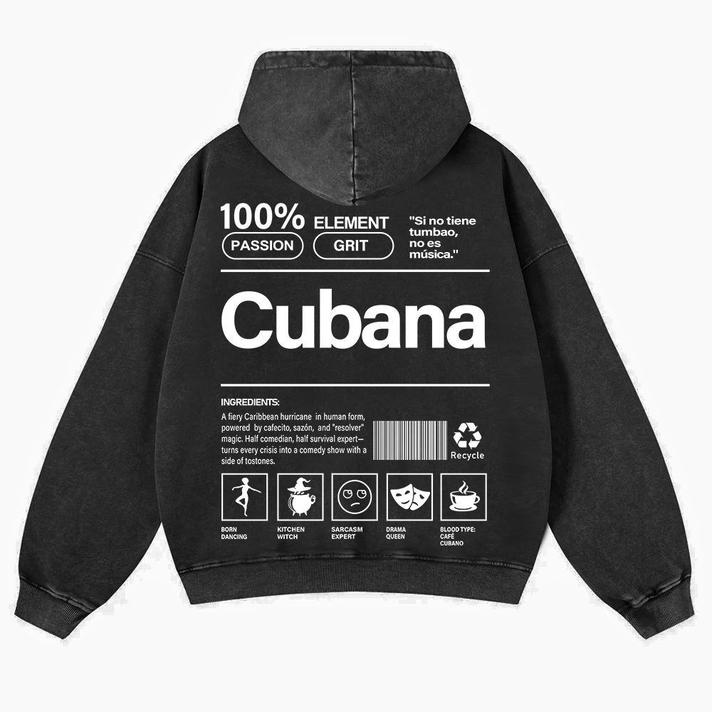 Cubana Unisex Fit  Washed Hoodie wearishow