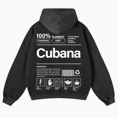 Cubana Unisex Fit  Washed Hoodie wearishow