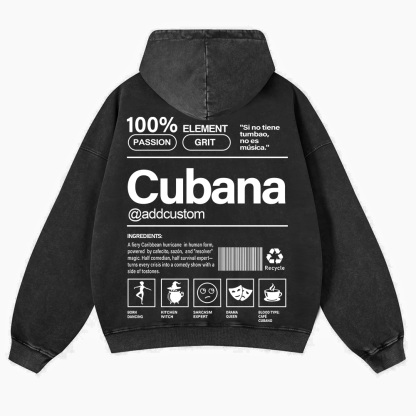 Cubana Addcustom Unisex Fit  Washed Hoodie wearishow