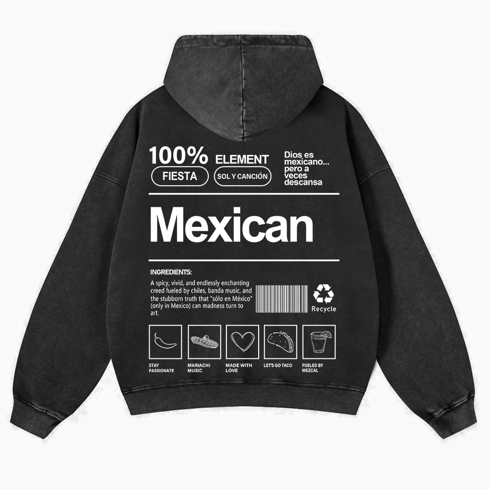 Mexican Unisex Fit  Washed Hoodie wearishow