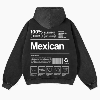 Mexican Unisex Fit  Washed Hoodie wearishow