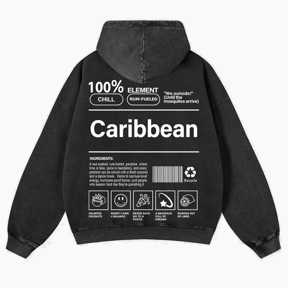 Caribbean Unisex Fit  Washed Hoodie wearishow