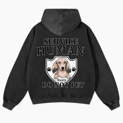 Service Human, Do Not Pet 10- Personalized Custom Unisex Washed Hoodie wearishow