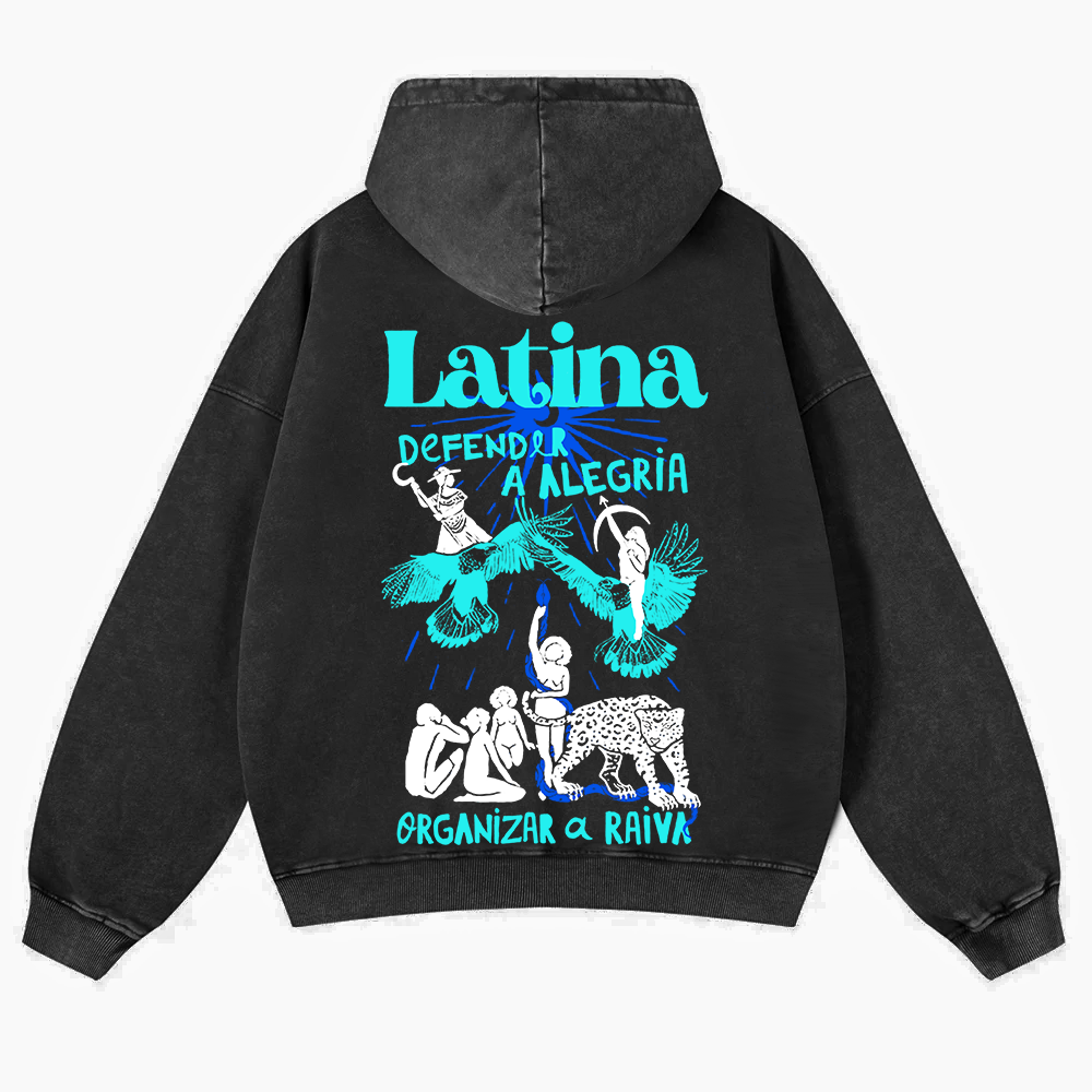 Latina Unisex Fit  Washed Hoodie wearishow
