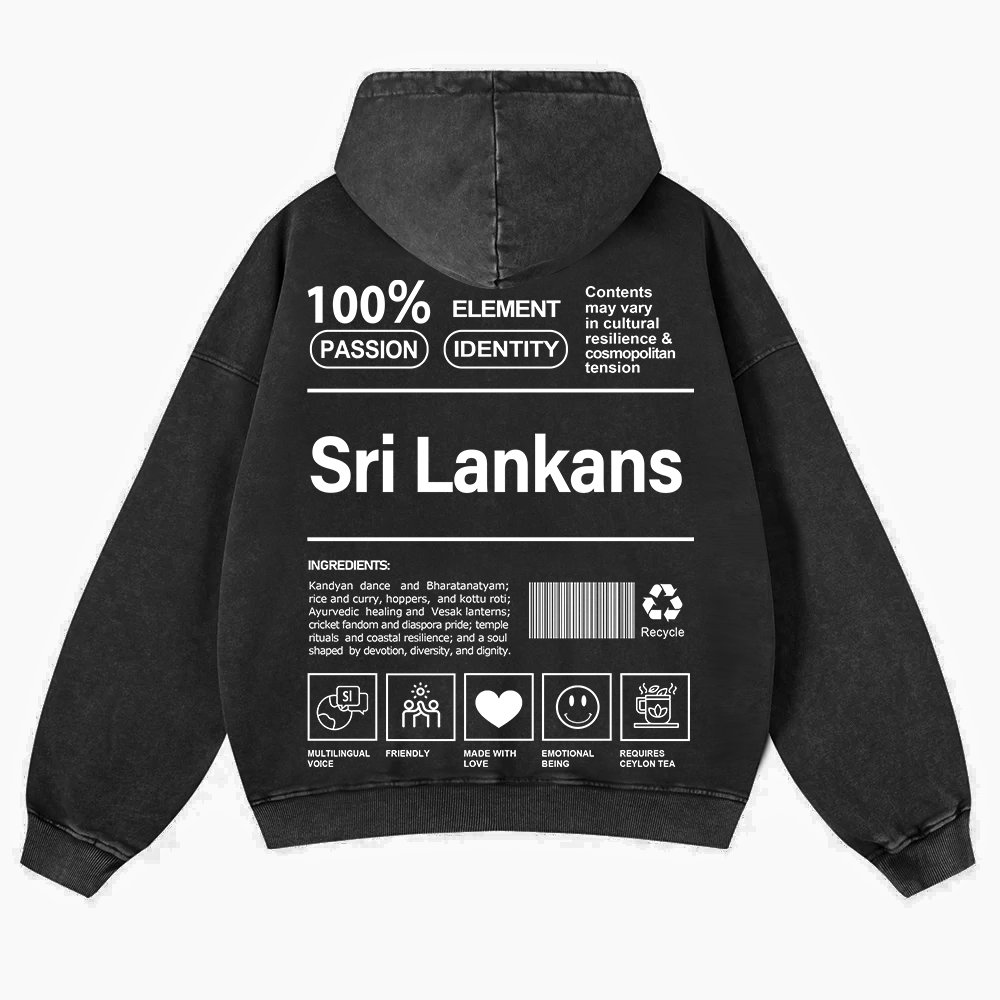 Sri Lankans Unisex Fit  Washed Hoodie wearishow