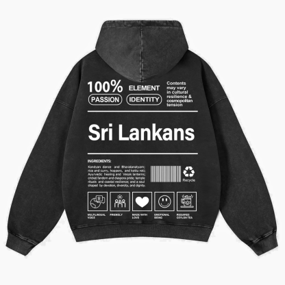 Sri Lankans Unisex Fit  Washed Hoodie wearishow