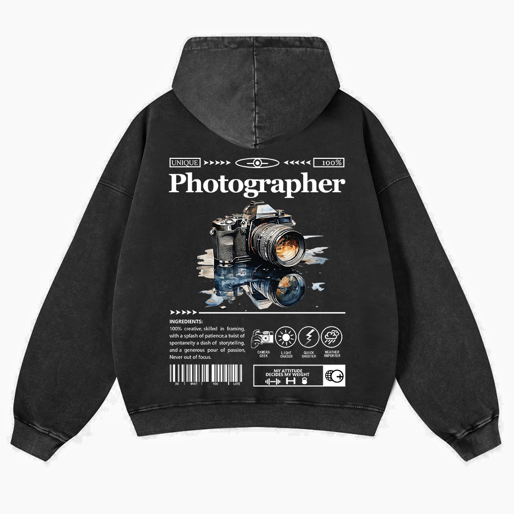 Photographer Washed Hoodie wearishow