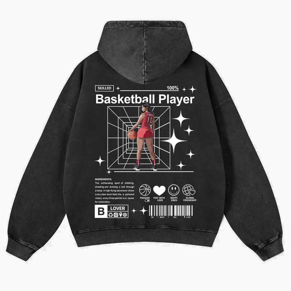 Basketball Player Washed Hoodie wearishow