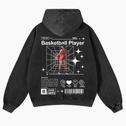 Basketball Player Washed Hoodie wearishow