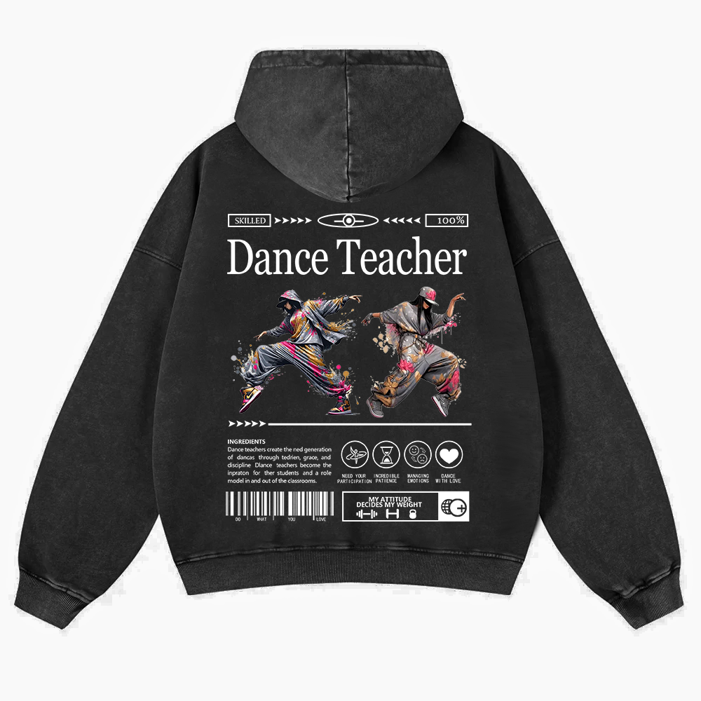 Dance Teacher Washed Hoodie wearishow