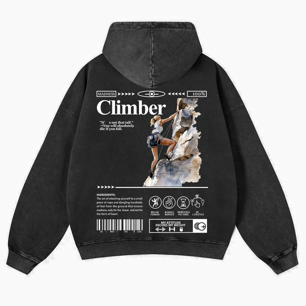 Climber Washed Hoodie wearishow