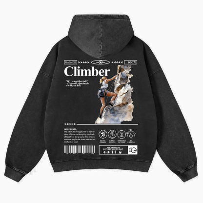 Climber Washed Hoodie wearishow
