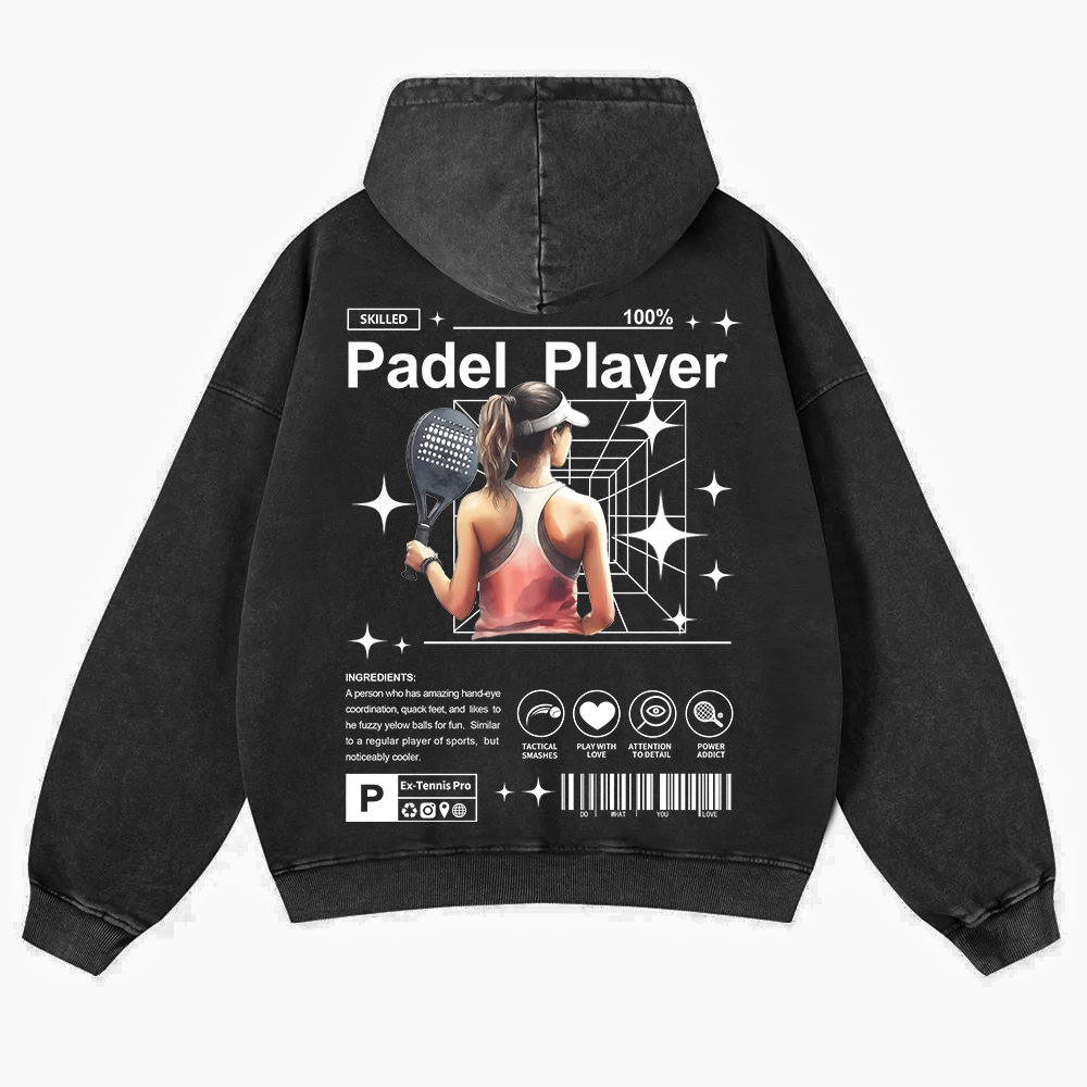 Padel Player Washed Hoodie wearishow