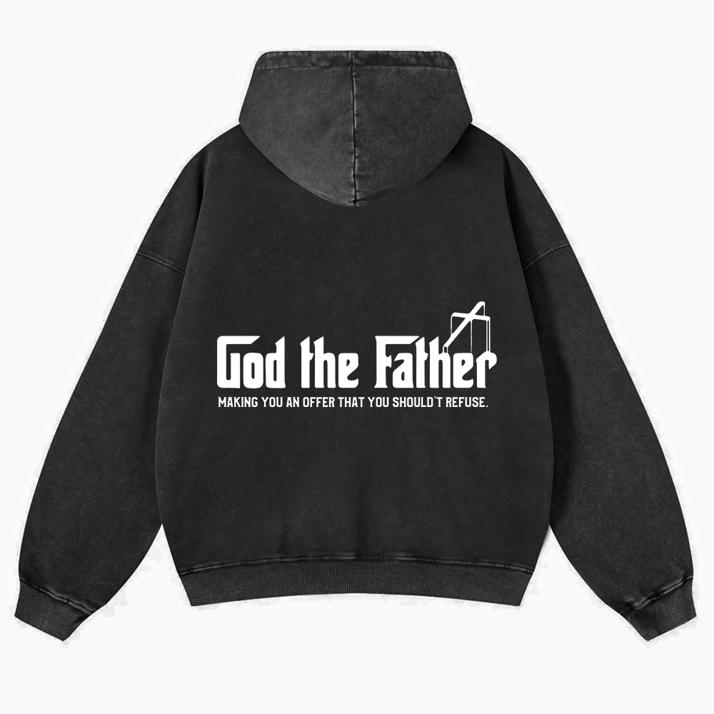 God The Father Christian Washed Hoodie wearishow