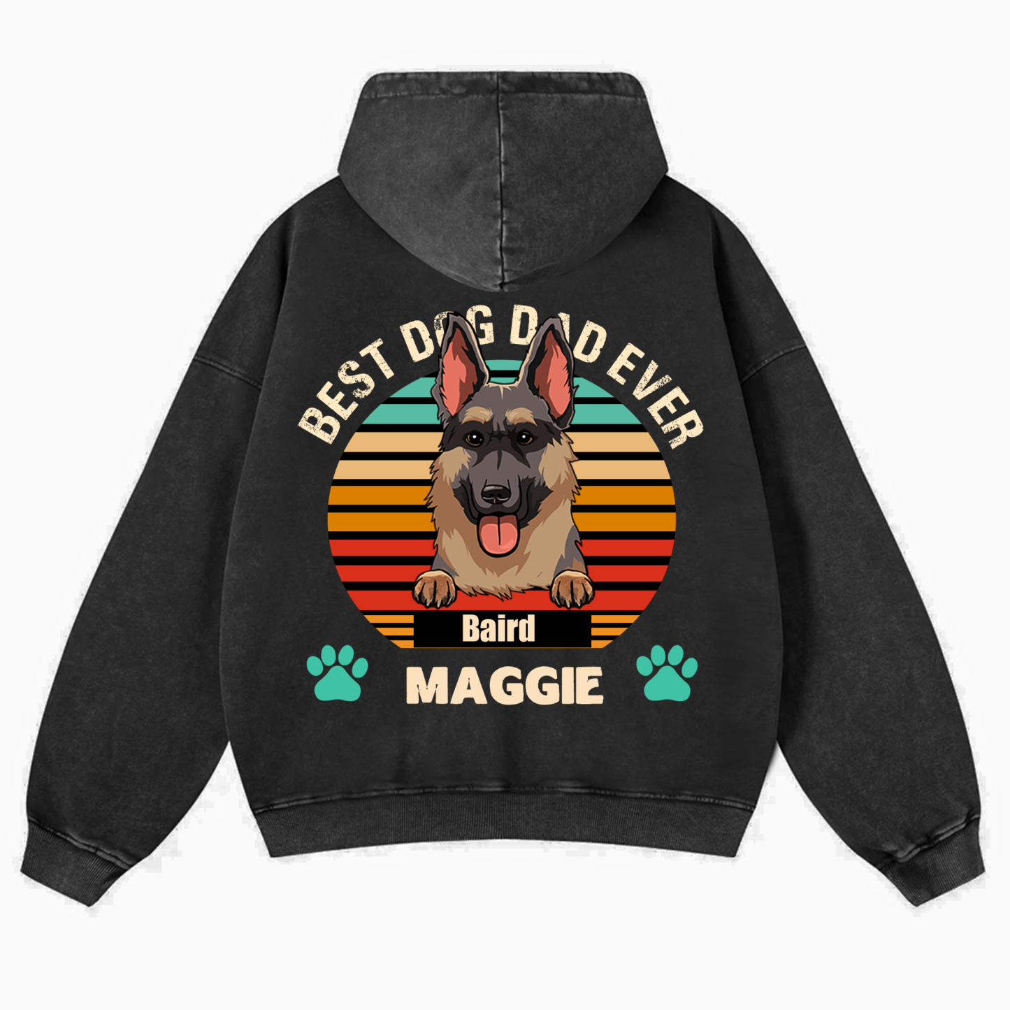 Best Dog Mom and Dad Ever - Personalized Custom Unisex Washed Hoodie