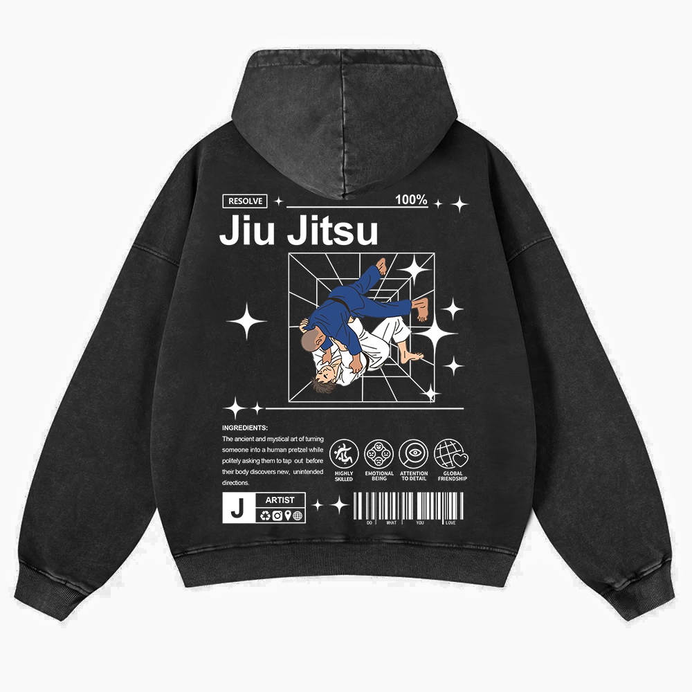 Jiu Jitsu Washed Hoodie wearishow