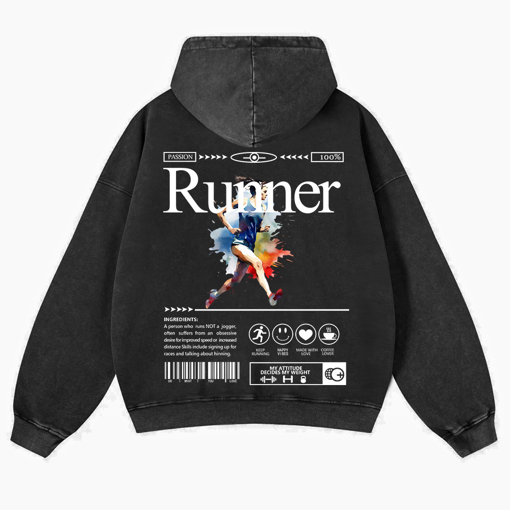 Runner Washed Hoodie wearishow