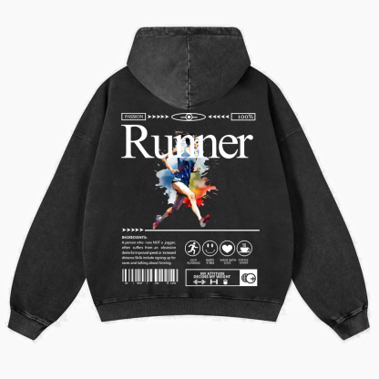 Runner Washed Hoodie wearishow