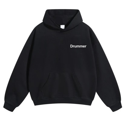 Drummer Unisex Solid Color Hoodie wearishow