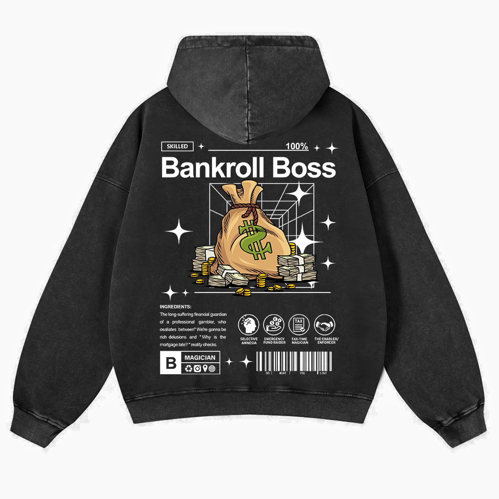 Bankroll Boss Washed Hoodie wearishow