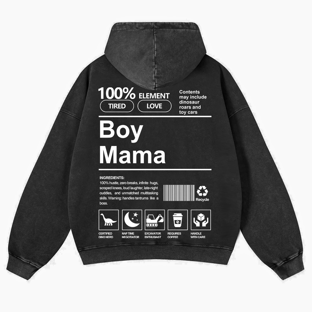Boy Mama Washed Hoodie wearishow