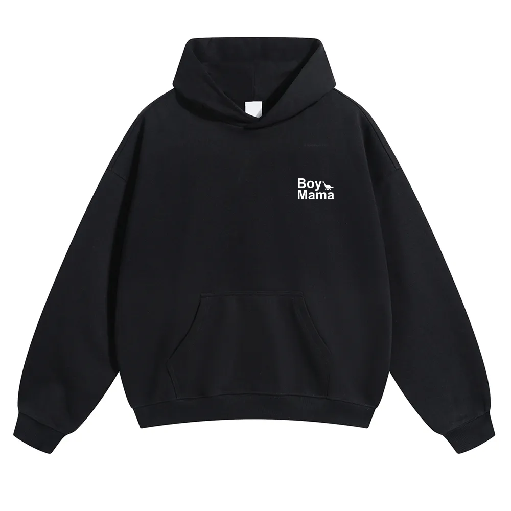 Boy Mama Unisex Solid Color Hoodie wearishow