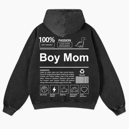 Boy Mom Washed Hoodie wearishow