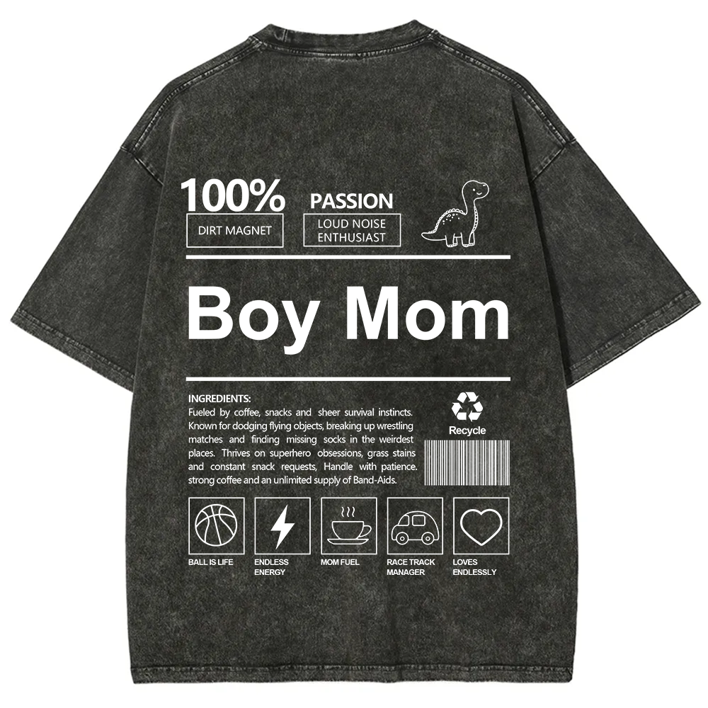 Boy Mom Unisex Fit Washed T-Shirt