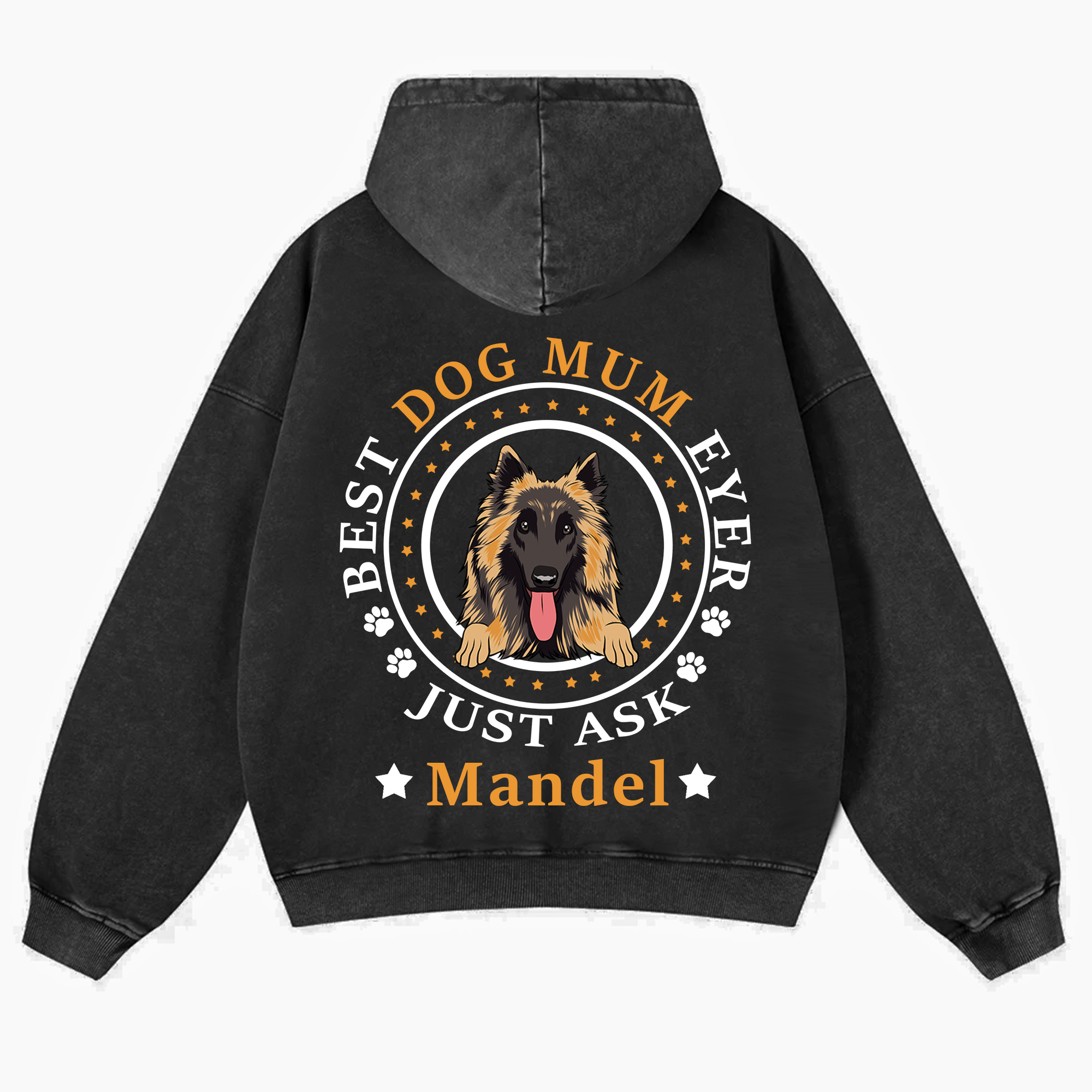 Best Dog Dad/Dog Mum Circle - Personalized Custom Unisex Washed Hoodie