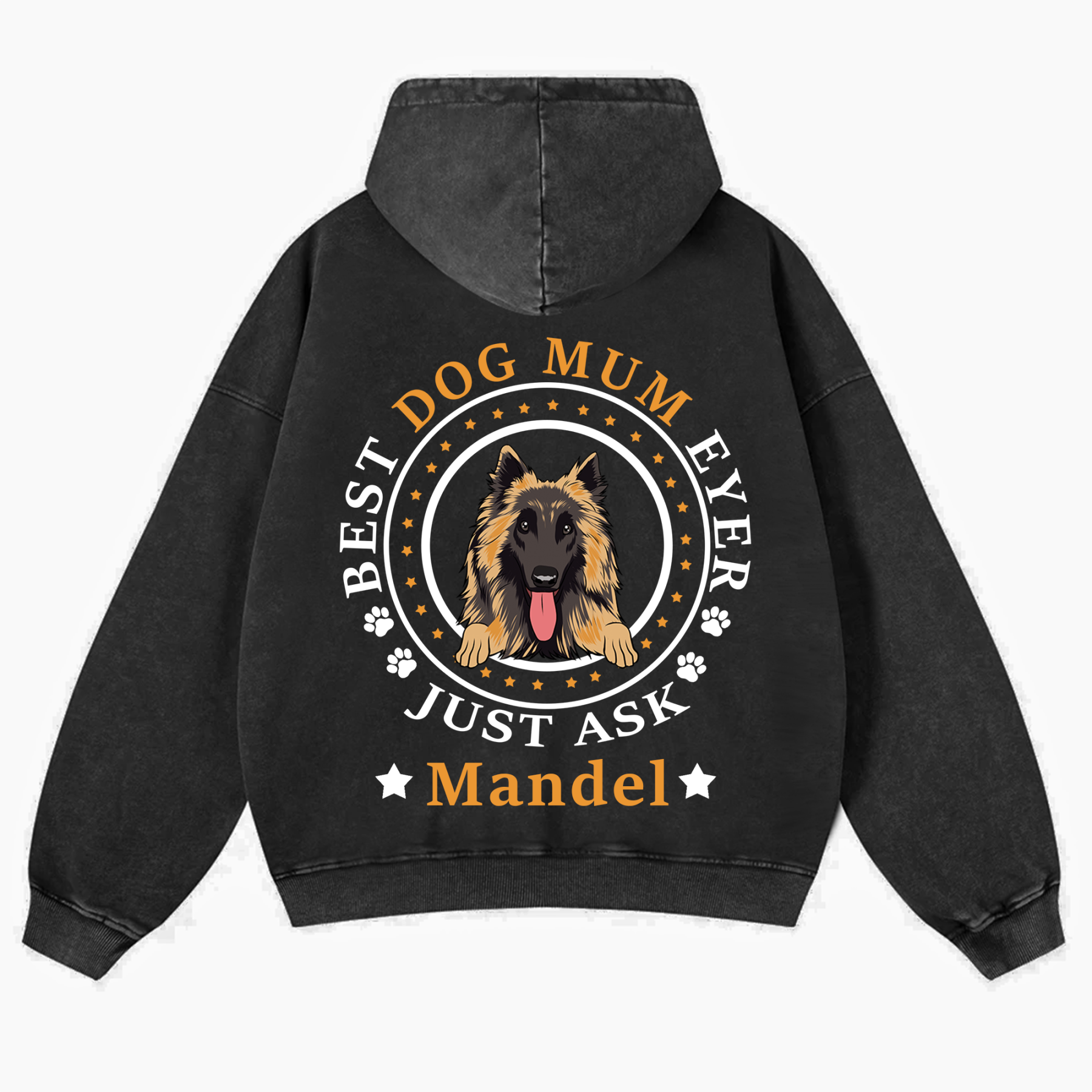 Best Dog Dad/Dog Mum Circle - Personalized Custom Unisex Washed Hoodie