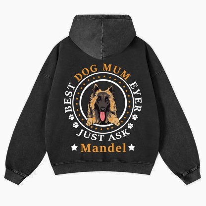 Best Dog Dad/Dog Mum Circle - Personalized Custom Unisex Washed Hoodie