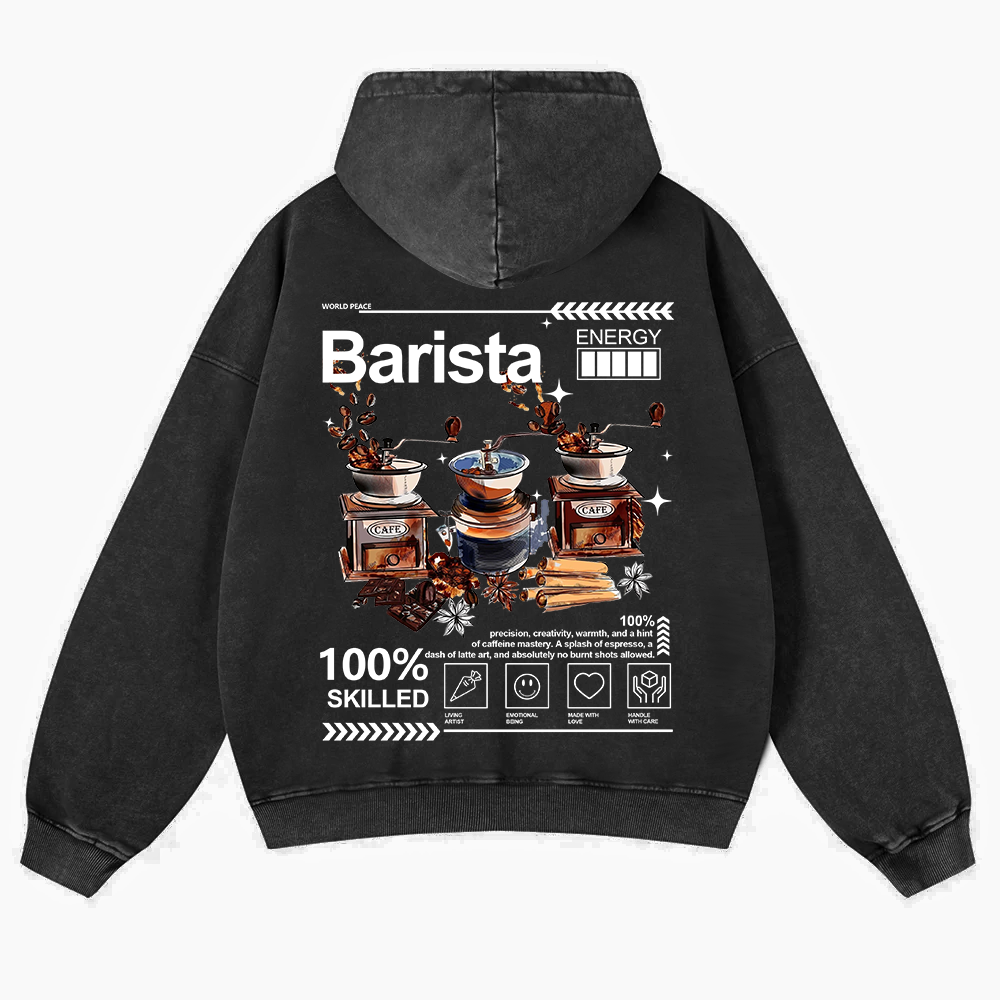 Barista Washed Hoodie wearishow